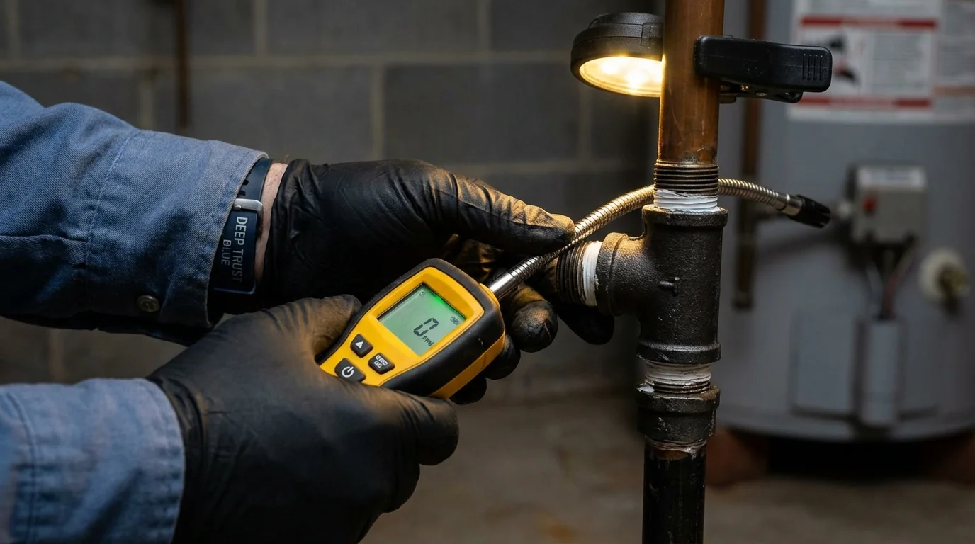 Gas leak detection with electronic sniffer by Johns Plumbing LLC in Memphis