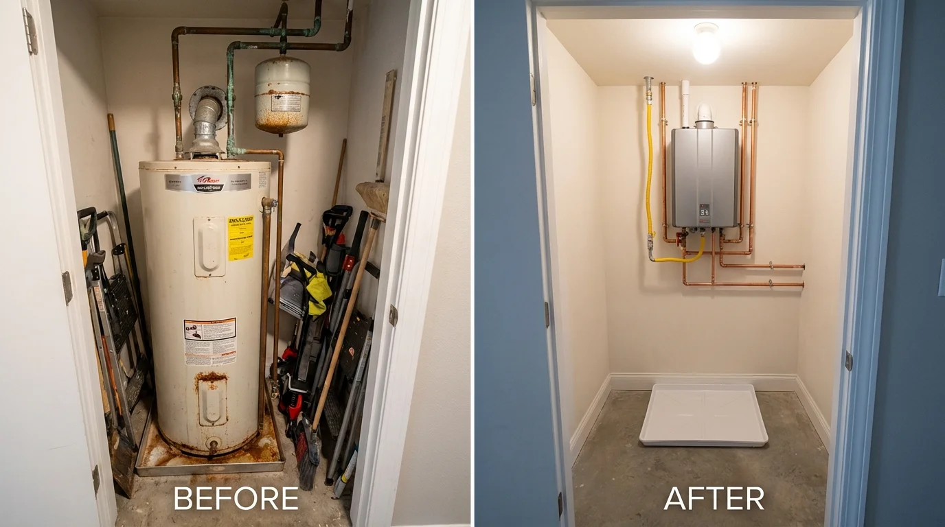 Tank water heater versus wall-mounted tankless unit comparison for Memphis, TX homeowners